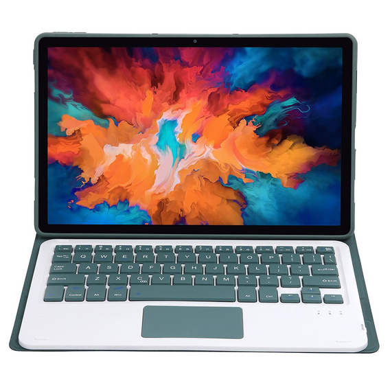 Θήκη + πληκτρολόγιο Lenovo Tab P11 J606F / Tab P11 5G, TouchPad Keyboard, σκούρα πράσινη