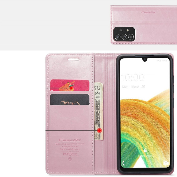 θήκη CASEME για Samsung Galaxy A33 5G, Waxy Textured, ροζ