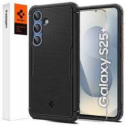 θήκη Spigen για Samsung Galaxy S25+ Plus, Core Armor MagSafe, μαύρη + μετριασμένο γυαλί 9H