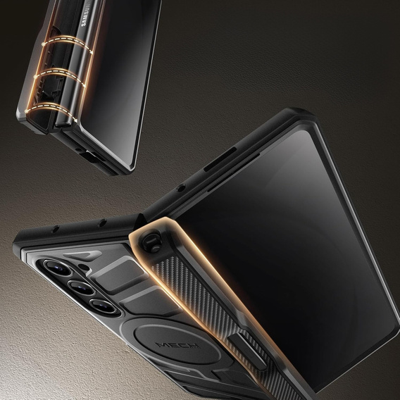 Θήκη για Samsung Galaxy S24 Ultra, Tongate MECH Series με βάση στήριξης, μαύρη