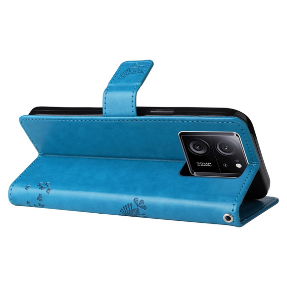 Θήκη με πτερύγιο για Xiaomi 13T / 13T Pro, δέντρο, μπλε