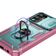 Θήκη για Samsung Galaxy S24+ Plus, CamShield Slide, πράσινο / ροζ