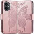 Θήκη με πτερύγιο για Honor 400 5G, Butterfly, ροζ rose gold