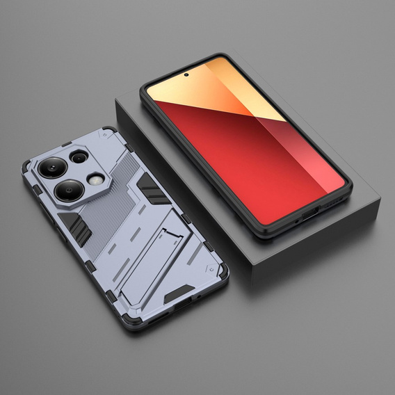 Θήκη για Xiaomi Redmi Note 13 Pro 4G / Xiaomi Redmi Note 14S / Xiaomi Poco M6 Pro 4G, Military kickstand, σκούρο μπλε