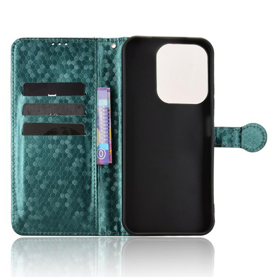 θήκη πτερύγιο για Xiaomi Redmi 15C 4G/LTE, Wallet Rhombus, πράσινη