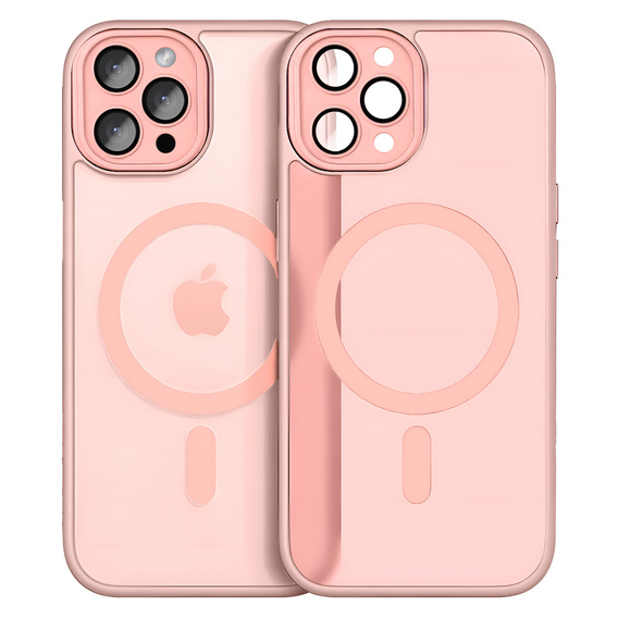 Θήκη για iPhone 16 Pro, για MagSafe, ERBORD Μatt Case, ροζ + Γυαλί οθόνης