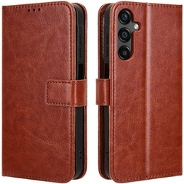 Θήκη με πτερύγιο για Samsung Galaxy M55 5G, Crazy Horse Wallet, καφέ