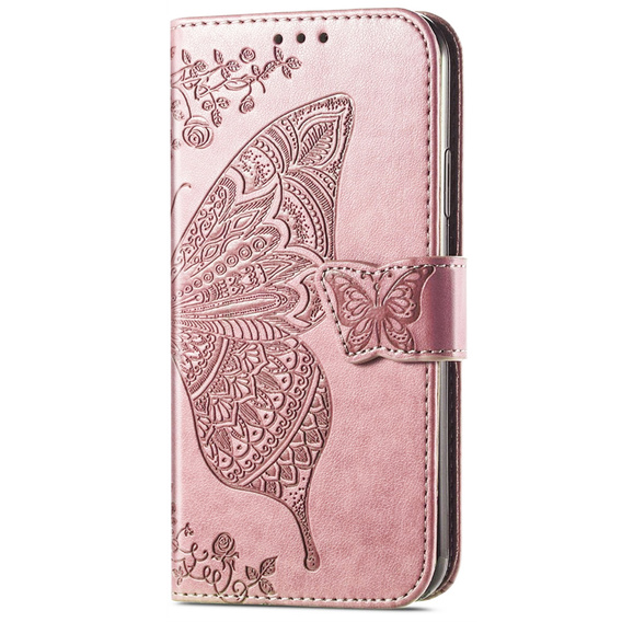 Θήκη με πτερύγιο για Samsung Galaxy A26, Butterfly, ροζ rose gold