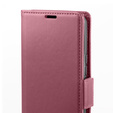 Θήκη για Motorola Edge 60 / 60 Fusion, ERBORD Glossy Litchi, πορτοφόλι με πτερύγιο, κόκκινη