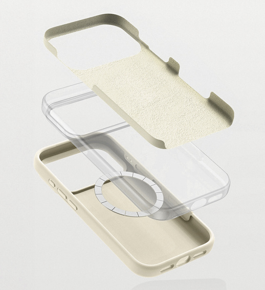 Θήκη σιλικόνης για iPhone 17 Pro Max - συμβατή με MagSafe, αντικραδασμική, μπεζ