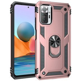 θωρακισμένη θήκη για Xiaomi Redmi Note 10 Pro, Nox Case Ring, ροζ rose gold