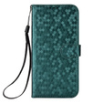 θήκη πτερύγιο για Motorola Moto G86 Power 5G, Wallet Rhombus, πράσινη