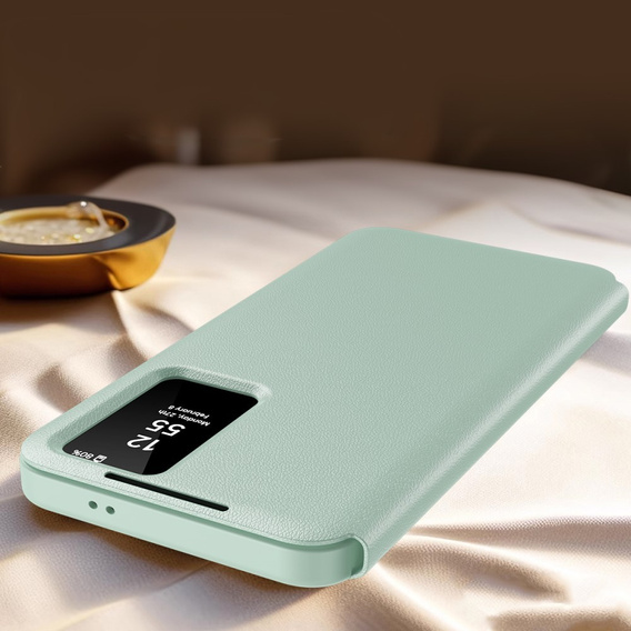 Αναδιπλούμενη θήκη για Samsung Galaxy S25+ Plus, Smart View Wallet, πράσινη