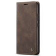 θήκη CASEME για Xiaomi 12T / 12T Pro, Leather Wallet Case, καφέ