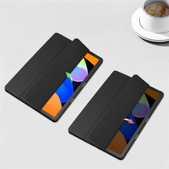 Θήκη για Lenovo Idea Tab 11" 2025 TB336FU TB336ZU, με διαφανές πίσω μέρος και υποδοχή γραφίδας, μαύρο