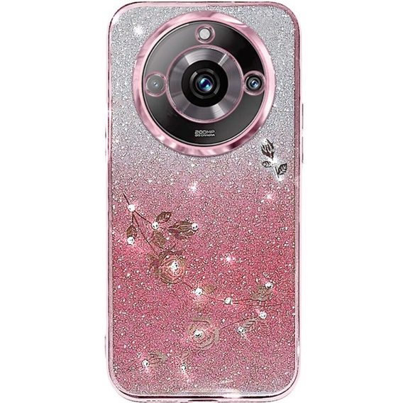 Θήκη για Realme 11 Pro 5G / Pro+ 5G, Glitter Flower, ροζ rose gold