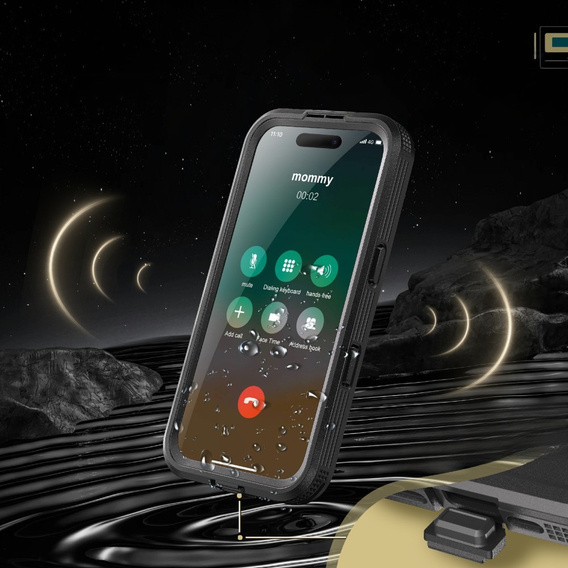 Αδιάβροχη θήκη IP68 για iPhone 16 Plus, SHELLBOX MagSafe, μαύρη