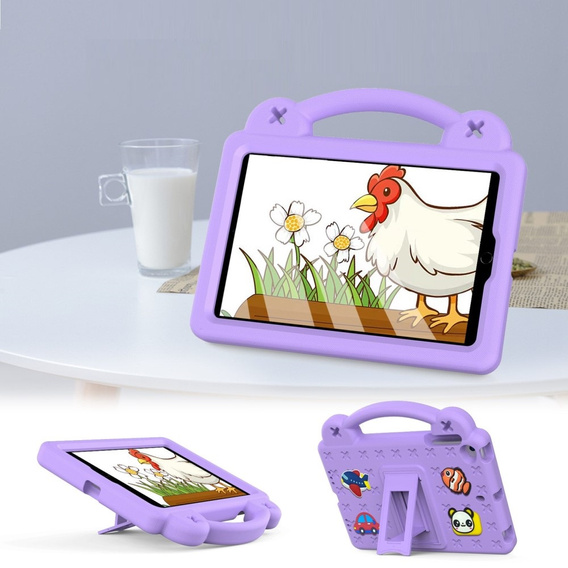 Παιδική θήκη για iPad mini 7.9" 2019/2015/2014/2013/2012 (5/4/3/2/1 gen.), Cute Patterns, με βάση, μωβ