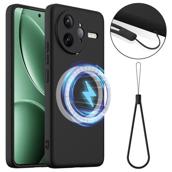 Θήκη για Xiaomi Poco F7 Ultra, Silicone MagSafe, μαύρη