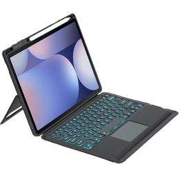 Θήκη με φωτιζόμενο πληκτρολόγιο bluetooth για Samsung Galaxy S9+ / S9 FE+ / S10+ Plus, μαύρη