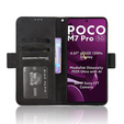 Θήκη με πτερύγιο για Xiaomi Poco M7 Pro 5G, Card Slot, μαύρη