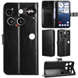 Θήκη με πτερύγιο για Nothing Phone 3 5G, Crazy Horse Wallet, μαύρη