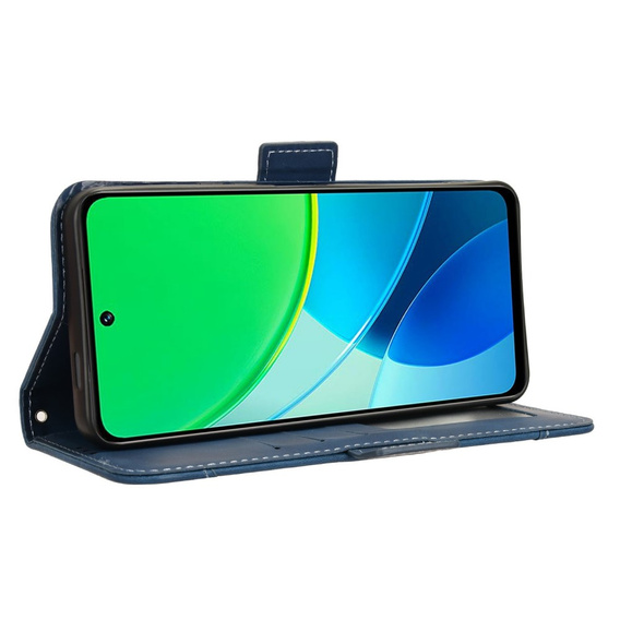Θήκη με πτερύγιο για Vivo Y19s, Card Slot, σκούρο μπλε