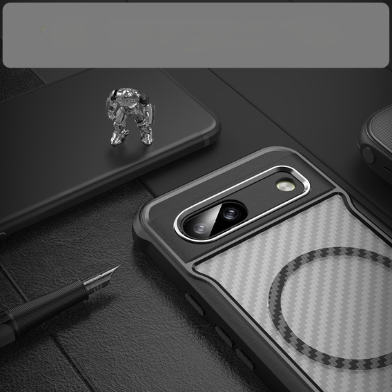 Θήκη για Google Pixel 8A, Fusion Hybrid Carbon, για MagSafe, μαύρη