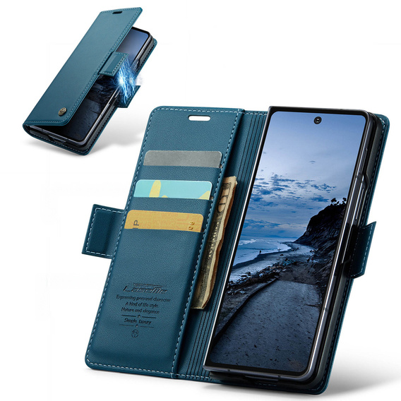 CASEME Litchi θήκη πορτοφόλι flip για Samsung Galaxy Z Fold7 5G