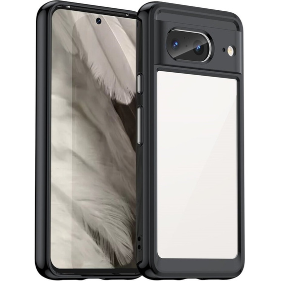 Θήκη για Google Pixel 8, Fusion Hybrid, με προστασία κάμερας, διαφανής / μαύρη