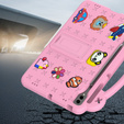 Παιδική θήκη για Samsung Galaxy Tab S10+ Plus, Cute Patterns, με βάση, ροζ