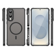 Θήκη για Samsung Galaxy S25 Edge, Kickstand Matt Case, για MagSafe, μαύρη + Γυαλί οθόνης
