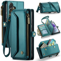 θήκη CASEME για Samsung Galaxy A55 5G, RFID Leather Wallet, με λουράκι ώμου, πράσινη