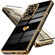 Θήκη για Samsung Galaxy S24 Ultra, Electro heart, μαύρη + Full Glue Ceramic Glass