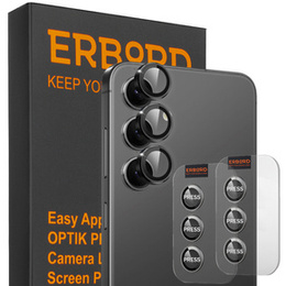 2x ERBORD OPTIK Pro μετριασμένο γυαλί για κάμερα Samsung Galaxy S24, μαύρη