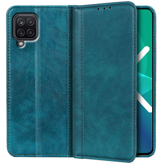 Θήκη για Samsung Galaxy A12 / M12 / A12 2021, Wallet Litchi Leather, πράσινη