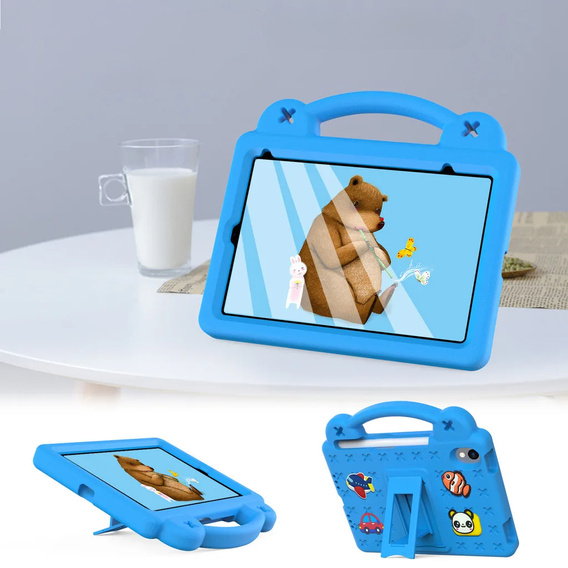 Παιδική θήκη για iPad mini 8.3" 2021 (6 gen.) / iPad mini 8.3" 2024 (7 gen.), Cute Patterns, με βάση, μπλε