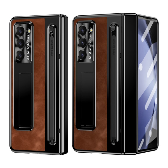 Θήκη με βάση Leather+PC με γυαλί και γραφίδα για Samsung Galaxy Z Fold6 5G