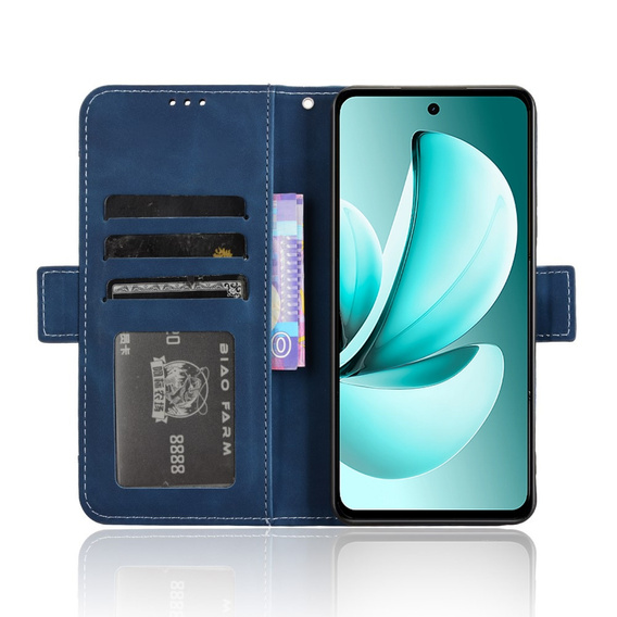 Θήκη με πτερύγιο για Realme C71, Card Slot, σκούρο μπλε