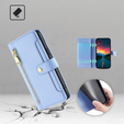 Θήκη με πτερύγιο για Realme 14 Pro+ 5G, Wallet Zipper Pocket, μπλε