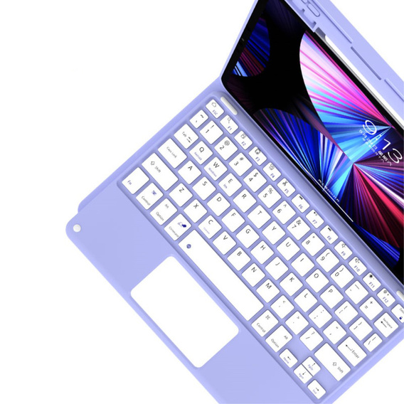 Θήκη + πληκτρολόγιο iPad Air 10.9 4 2020 / 5 2022, Touchpad, μωβ