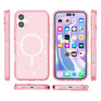 Θήκη για iPhone 17, για MagSafe, glitter, ημιδιαφανές ροζ