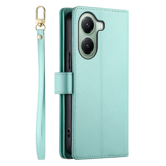 Θήκη με πτερύγιο για Xiaomi Poco X7 Pro 5G, Wallet Zipper Pocket, πράσινη