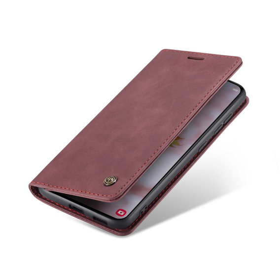 θήκη CASEME για Samsung Galaxy S22+ Plus 5G, Leather Wallet Case, κόκκινη
