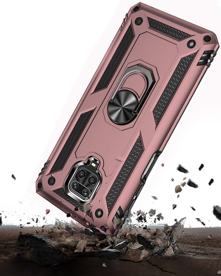 θωρακισμένη θήκη για Xiaomi Redmi Note 9S / 9 Pro, Nox Case Ring, ροζ