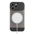 Θήκη για iPhone 15 Pro Max, ERBORD MagProtect Slide Camera, γκρι τιτανίου