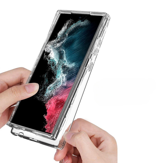 Θήκη για Samsung Galaxy S23 Ultra, Shockproof, με μεμβράνη, διαφανής