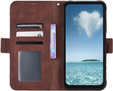 Θήκη με πτερύγιο για Realme 12+ Plus 5G, Card Slot, καφέ