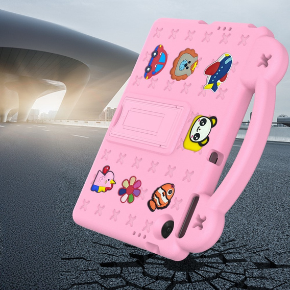 Παιδική θήκη για Lenovo Tab TB311FU, Cute Patterns, με βάση, ροζ