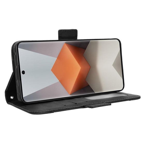 Θήκη με πτερύγιο για Xiaomi Redmi Note 13 Pro+, Card Slot, μαύρη